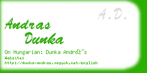 andras dunka business card